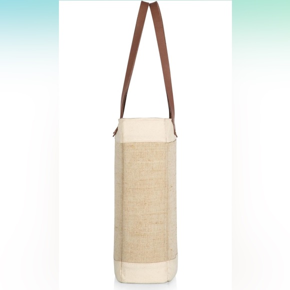 🆕 Legacy Pinot Jute 3 Bottle Insulated Wine Beige Tote & Gift Bag - Picture 3 of 12